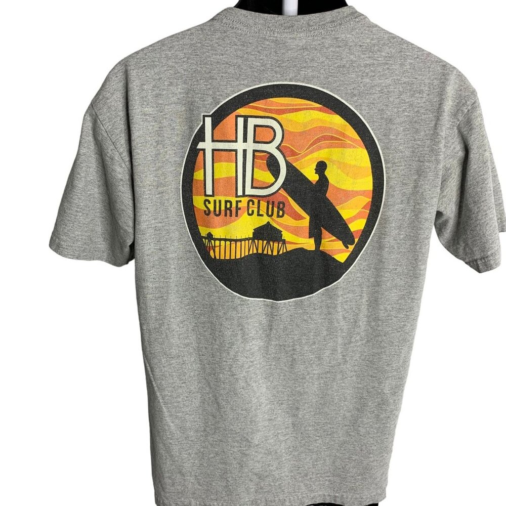 Jacks Surfboards Crewneck T Shirt M Grey Short Sleeve Double Sided HB Cali